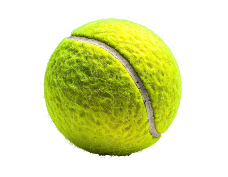 Close-up of a worn tennis ball