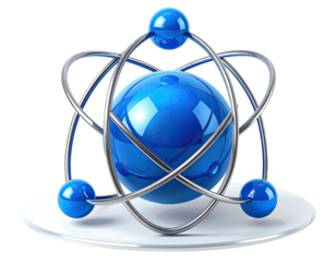 3D atom model on a base