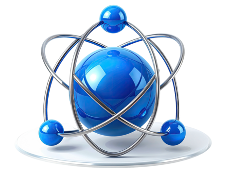 3D atom model on a base