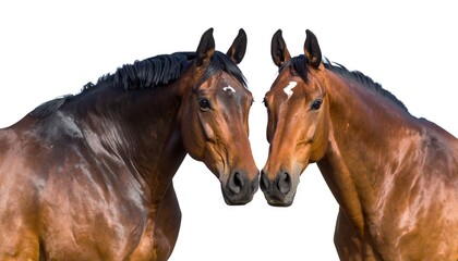 Two brown horses facing each other (1)