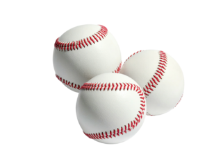 Three baseballs clustered together (5)