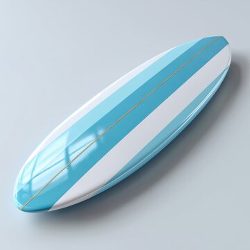 Sleek glossy surfboard design coastal beach product showcase vibrant environment top view modern aesthetics