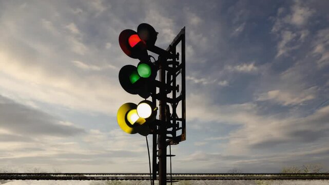 Traffic light for trains.