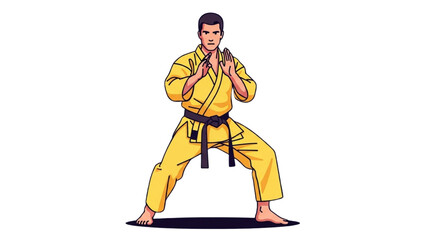 Taekwondo Athletes Vector Illustration – Martial Arts Action Pose