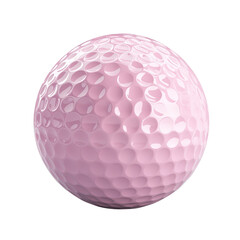 Pink Golf Ball with Textured Surface on a White Background