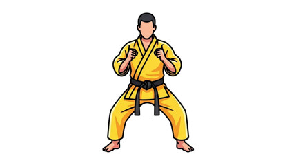 Taekwondo Athletes Vector Illustration – Martial Arts Action Pose