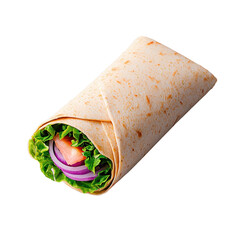 Fresh Veggie Wrap with Lettuce, Tomato, Onion and Tortilla