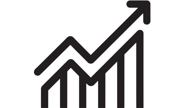 Upward trending graph symbolizing growth and success