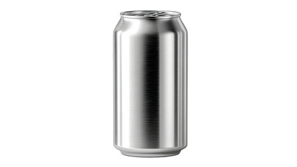 3D black aluminum can with metallic surface showing sleek modern packaging and realistic reflective texture on white background