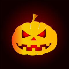 Halloween pumpkin icon. vector. autumn symbol. flat design. halloween scary pumpkin with smile 
