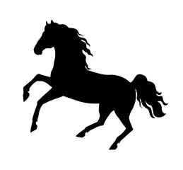 Black color shape of horse vector isolated illustration