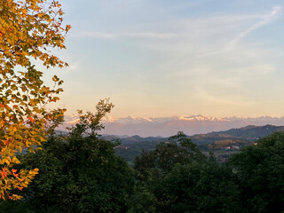 view from Piemont to the french Alpes