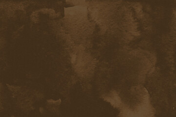 Hand-painted brown watercolor texture with rich, earthy tones on a paper background. This abstract wash provides a vintage, rustic, and organic backdrop for creative design concepts