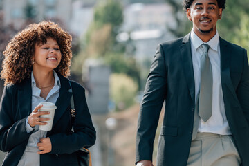 people or business team walking and talking