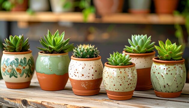 Succulents in pottery