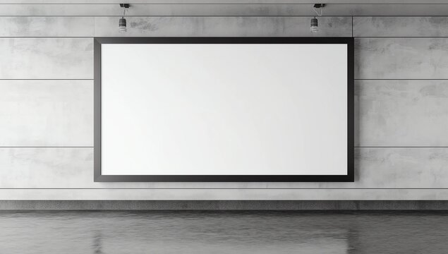 Blank advertising display in subway station underpass public area - Powered by Adobe