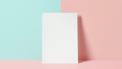 Blank A4 paper template on two color paper with brown and pink of background. 