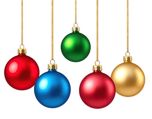 Colorful Christmas ornaments hanging