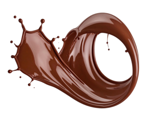 Chocolate splash in a swirling pattern