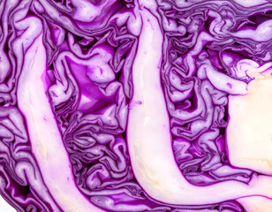 Obraz premium Close Up of a Vibrant Sliced Purple Cabbage