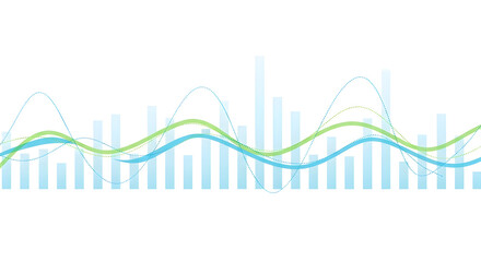 Abstract Data Visualization with Waves and Bars graph