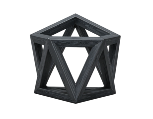 Abstract geometric shape, dark gray, intricate frame