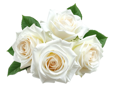 Close-up of three white roses