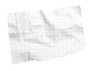 Crumpled lined paper