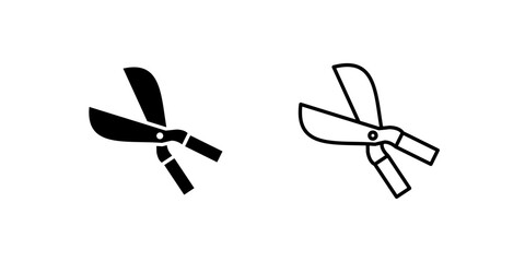 Two styles of grass shear icon