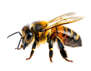 Close-up profile of a honeybee