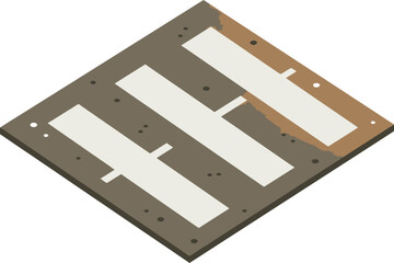 Isometric illustration of an airport runway, aviation concept