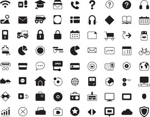 Comprehensive Collection of Universal Vector Icons for Diverse Applications and Interfaces