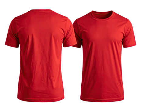 Red t-shirt mockup front and back