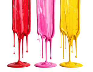 Dripping paint colors against black background