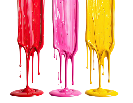 Dripping paint colors against black background - Powered by Adobe