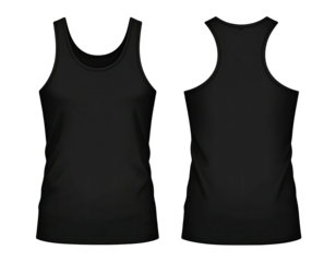 Black tank top mockup front and back
