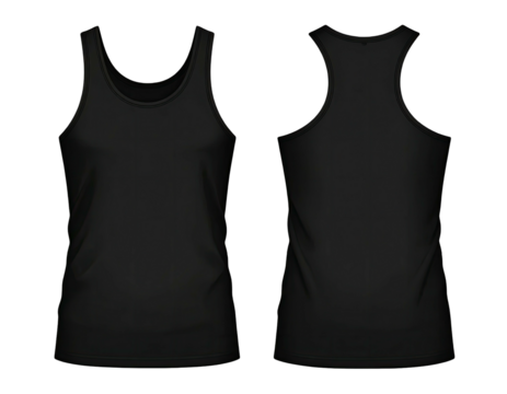 Black tank top mockup front and back