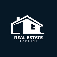 Modern Corporate Home Property Logo, Clean Real Estate Branding Design Template
