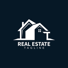 Modern Corporate Home Property Logo, Clean Real Estate Branding Design Template
