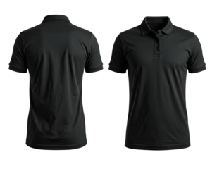 Mockup of a black polo shirt