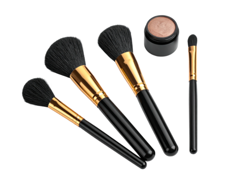 Makeup brushes and compact powder