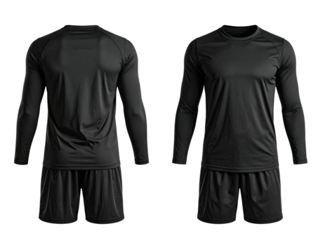 Black athletic tracksuit, front and back