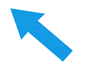 Bright blue arrow pointing upward and right