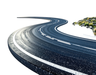 Winding road disappearing into the horizon