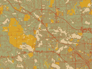 Stylized Minimalist Map Waterford Michigan
