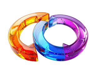 Intertwined colorful rings, abstract design