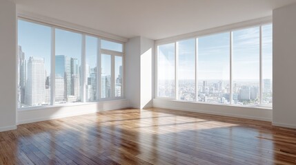 Obraz premium Modern empty room with city view