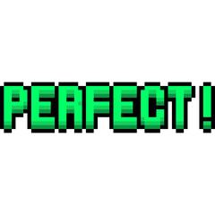 PERFECT! Game Message Pixel Text ,Retro 8-bit Arcade Font , Gaming Score Popup