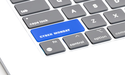 Fototapeta premium 3d Cyber monday button key keyboard f