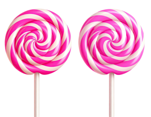 Two pink and white swirl lollipops (1)
